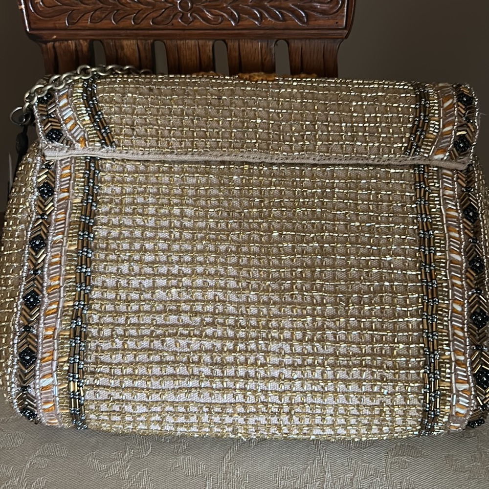Gold Flame Embellished Shoulder Bag - Picture 9 of 11